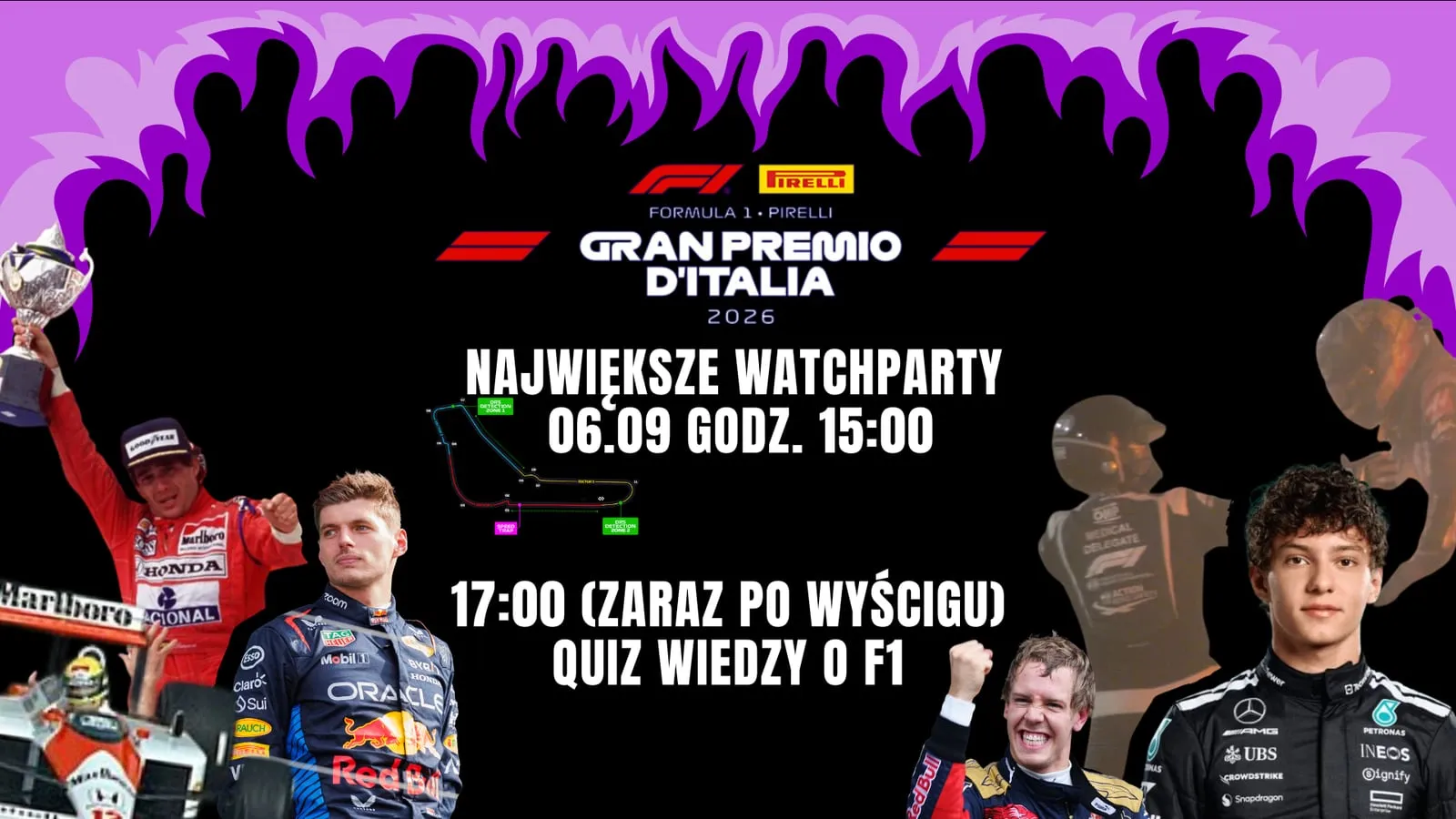 F1 Grand Prix Włoch 2026 w ManCave. Watch Party + Quiz F1 we Wrocławiu