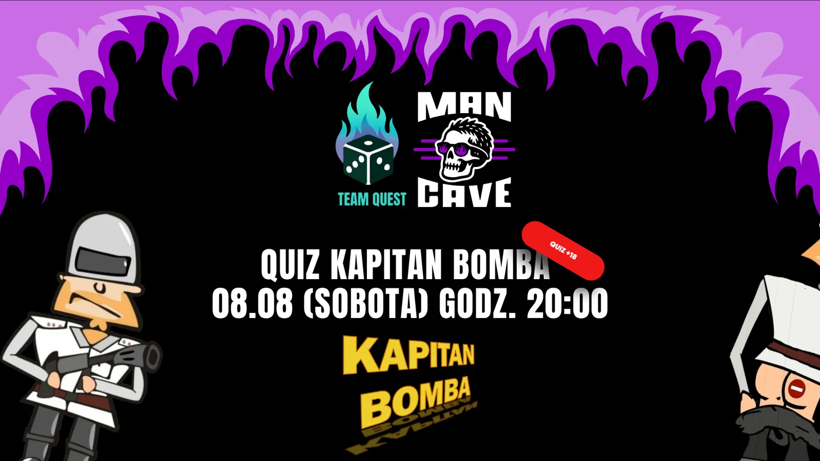 Quiz Kapitan Bomba w ManCave Wrocław. Team Quest x ManCave